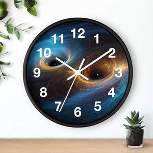 Relógio de parede com fusão de singularidades binárias, peça de arte para sala de estar, relógio de parede para cozinha, item essencial para a casa, ideia de presente de Natal, relógio único imagem 2