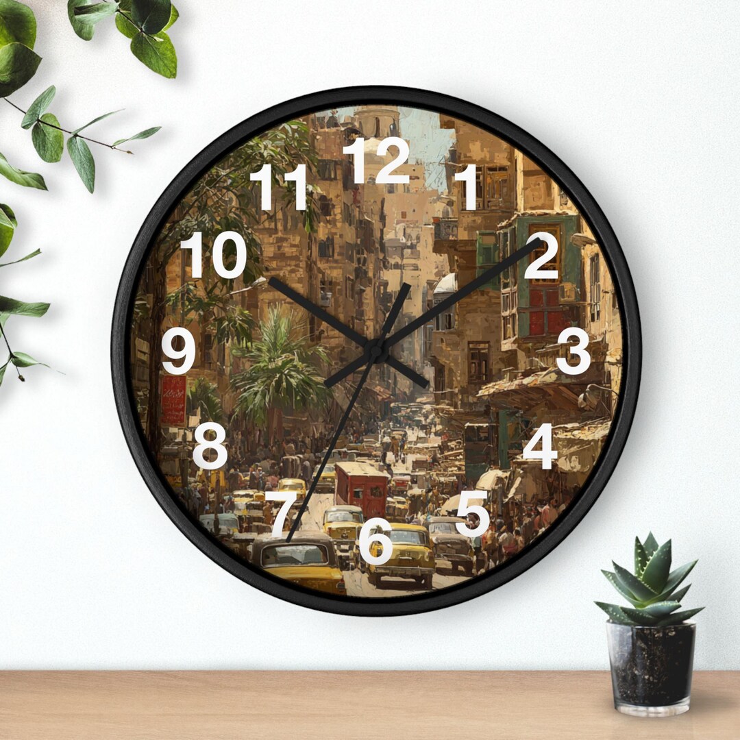 Cairo Stone Heat Wall Clock, Living Room Art Piece, Kitchen Wall Clock ...