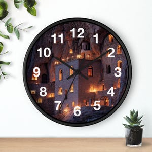 Rock Monastery Light Wall Clock, Living Room Art Piece, Kitchen Wall Clock, Household Must Have, Christmas Gift Idea, Unique Timepiece