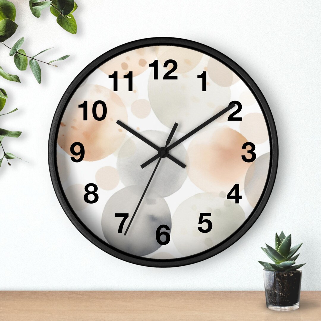 Neutral Clock Display Neutral Dot Fade Wall Clock, Living Room Art Piece, Kitchen Wall Clock ...