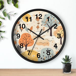 Reloj de pared de la colección Joyful Nature, pieza artística para la sala de estar, reloj de pared para la cocina, artículo imprescindible para el hogar, idea de regalo de Navidad, reloj único.
