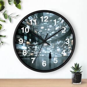 Data Scroll Librarian Wall Clock, Living Room Art Piece, Kitchen Wall Clock, Household Must Have, Christmas Gift Idea, Unique Timepiece