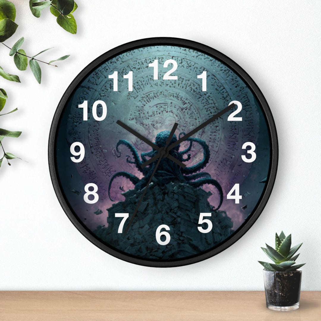 Clock God Tentacled Moon God Wall Clock, Living Room Art Piece, Kitchen Wall ...