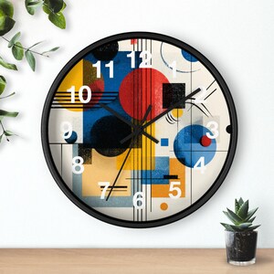 Geometric Color Dance Wall Clock, Living Room Art Piece, Kitchen Wall Clock, Household Must Have, Christmas Gift Idea, Unique Timepiece