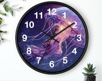 Reloj de pared Space Jelly Drift, pieza artística para la sala de estar, reloj de pared para la cocina, artículo imprescindible para el hogar, idea de regalo de Navidad, reloj único