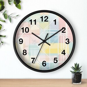 Springtime Soft Grid Wall Clock, Living Room Art Piece, Kitchen Wall Clock, Household Must Have, Christmas Gift Idea, Unique Timepiece