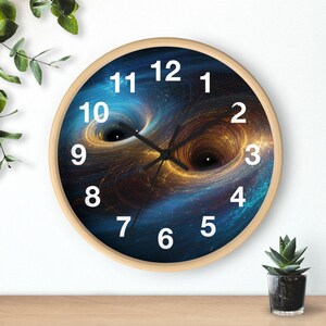 Relógio de parede com fusão de singularidades binárias, peça de arte para sala de estar, relógio de parede para cozinha, item essencial para a casa, ideia de presente de Natal, relógio único imagem 5
