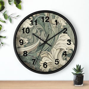 Reloj de pared Art Nouveau con diseño de vid, pieza artística para la sala de estar, reloj de pared para la cocina, artículo imprescindible para el hogar, idea de regalo de Navidad, reloj único.