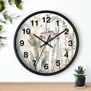 Cottage Stem Dance Wall Clock, Living Room Art Piece, Kitchen Wall Clock, Household Must Have, Christmas Gift Idea, Unique Timepiece