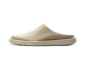 Handmade Suede Leather Mules, Soft Slip-On Loafers
