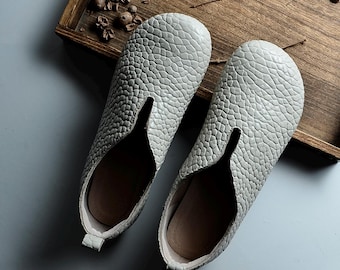 Handmade Leather Mary Jane Loafers Women Soft Sole Slip On Flats Minimalist Old Money Comfortable Cowhide Shoes Mother's Day Gift