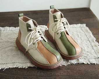 Handmade Women’s Bohemian Leather Moccasins, Soft Shoes, Gift for Mom, Mother’s Day Boho Casual Shoes