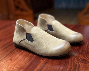 Mocasines de cuero hechos a mano para mujer, estilo clásico, sin cordones, de piel de vaca de grano completo, zapatos planos minimalistas para conducir, calzado suave para uso diario.