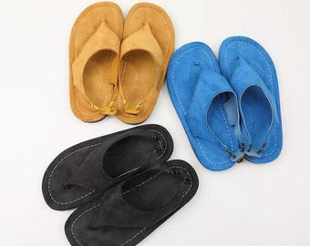 Handcrafted Leather Suede Bohemian Thong Sandals Women Summer Beach Footwear  Mother's Day Gift Comfortable Slip-On Shoes