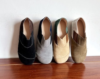 Handgjorda mocka-loafers för kvinnor, boho-mockasiner, mjuka sular, slip-on-skor, andningsbara körskor, bekväma promenadskor för vardagsbruk