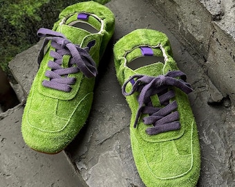 Handmade Suede German Trainer Sneakers for Women Retro GAT Footwear Soft Sole Walking Shoes, Breathable Leather Sneakers