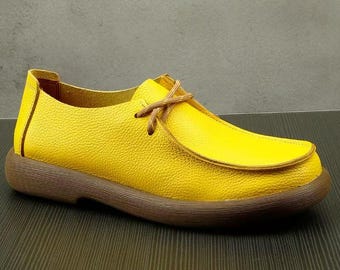 Scarpe in pelle fatte a mano da donna, mocassini in vera pelle bovina, scarpe basse comode da uomo, calzature artigianali, regalo per la festa della mamma e del papà