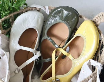 Handmade Leather Mary Jane Flats Women Soft Ballet Footwear Breathable Cowhide Shoes Minimalist Spring Summer Loafers Gift for Her