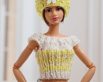 Cappello primaverile giallo per bambole