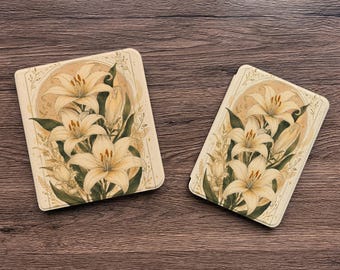 Custodia vintage con giglio bianco per Kobo e Kindle, cover posteriore trasparente magnetica e rimovibile per e-reader, regalo botanico floreale per gli amanti dei libri