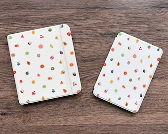 Capa fofa de frutas para Kindle e Kobo, capa traseira transparente magnética removível, capa para e-reader com estética de verão, ativação/desativação automática, presente para amantes de livros