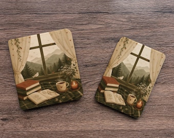 Capa para Kindle com janela aconchegante para leitura, capa traseira transparente removível, capa traseira magnética para Kobo, capa para leitor digital estilo cottagecore para amantes de livros.