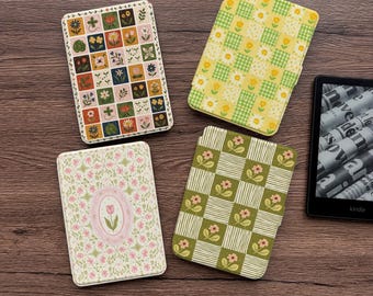 Custodia Kobo, custodia Kindle Cottagecore, cover posteriore trasparente magnetica rimovibile per e-reader, regalo vintage floreale per amanti dei libri