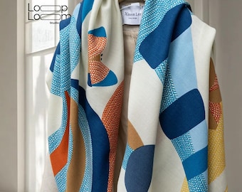 Zachte en elegante wollen omslagdoek - Levendig ponysprongpatroon - 51 inch omslagdoek
