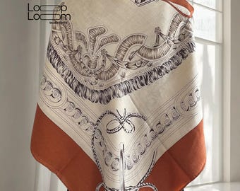 Wool Silk Luxury Extra Large Scarf, Square Wool Shawl 51x51”135x135cm, Mocha Shade, All Season Gift