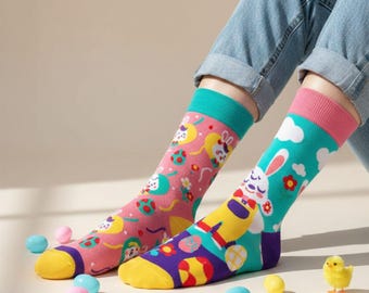 Easter Cotton Socks Set – Fun Prints, Set of 3