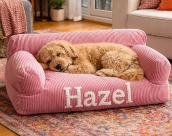 Handmade Corduroy Pet Sofa Bed, Personalized Dog Couch