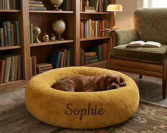 Plush Round Pet Bed, Soft Cozy Pet Cushion, Warm Sleeping Nest