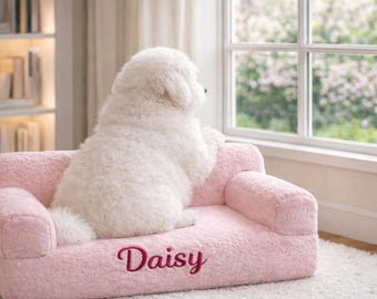 Handmade Plush Pet Sofa Bed, Personalized Dog Couch