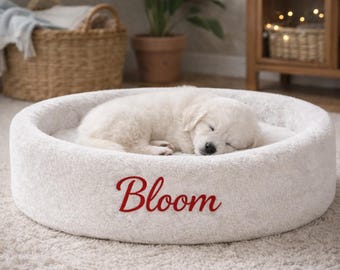 Personalized Pet Bed, Custom Name Plush Soft Bed for Cats and Dogs