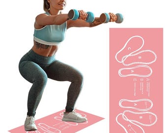 Colchoneta para sentadillas con posición de pies / Guía de colocación de pies para sentadillas / Colchoneta para entrenamiento de glúteos y piernas / Guía de sentadillas en el gimnasio en casa para principiantes y mujeres