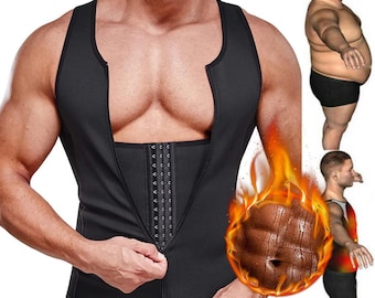 Chaleco de neopreno para hombre, moldeador de cintura, para adelgazar y entrenar en sauna, de compresión ajustable.