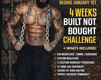 Built Not Bought Challenge | 30-Day Weight Loss Program | Home Workouts + Meal Plan | Fat Loss Fitness PDF