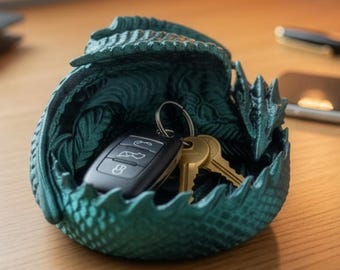 Dragon Key Holder STL, Fantasy Sugar Tray, Mythical Catchall Dish, Entryway Organizer, RPG Dice Bowl, 3D Print File