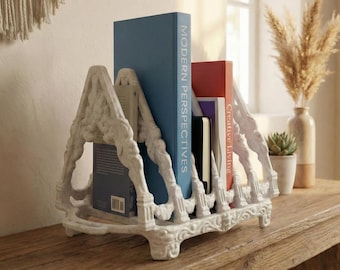 Art Nouveau Book Holder STL, Vintage Aesthetic Desk Organizer, Moderne House Decor, Ornate Arch Stand, Toast Rack Style, 3D Print File