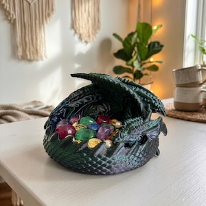 Fantasy Dragon Tray STL • RPG Dice Bowl • Guardian Key Holder • Mythical Creature Candy Dish • D&D Style Desk Organizer • 3D Print File