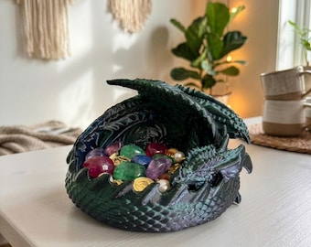 Fantasy Dragon Tray STL • RPG Dice Bowl • Guardian Key Holder • Mythical Creature Candy Dish • D&D Style Desk Organizer • 3D Print File