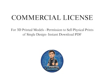 Commercial License for 3D Printed Model - Permission to Sell Physical Prints of My Design - Lifetime Commercial Pass