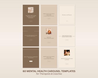 Instagram Carousel Templates for Therapists | 60 Mental Health Posts ...