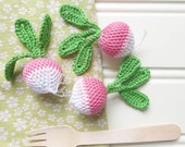 Crochet radish | Handmade crocheted play pretend soft toy | vegetable play food | educational learning toy