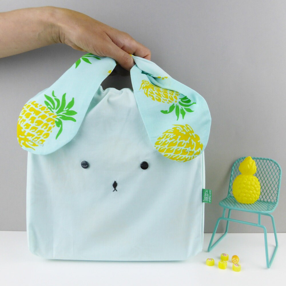 Bunny Rabbit Lunch Bag for Children Handmade Light Pastel Etsy