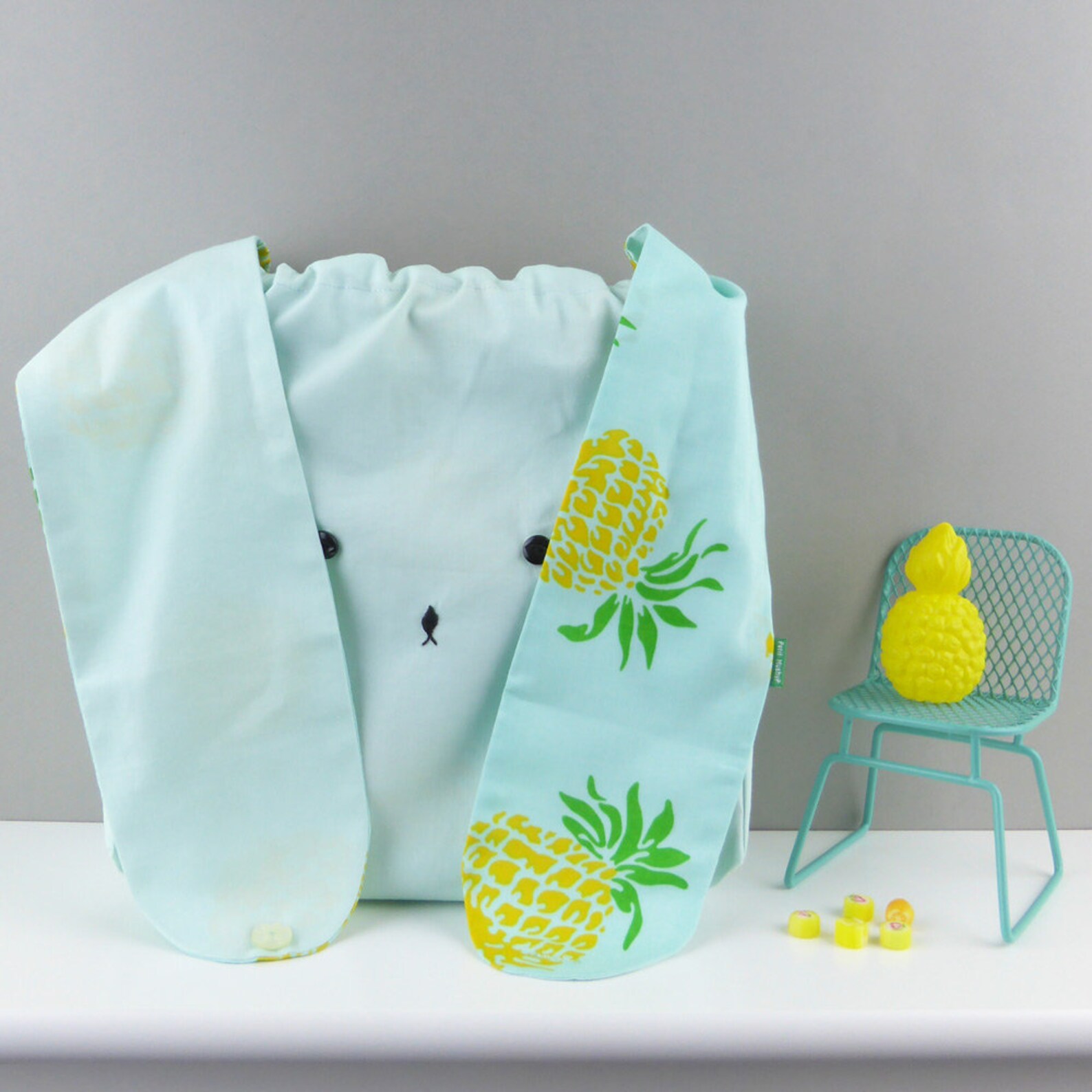 Bunny Rabbit Lunch Bag for Children Handmade Light Pastel Etsy