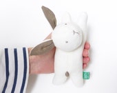 Easter Chocolate brown stuffed handmade flannel cotton fabric bunny rabbit soft toy for babies and children