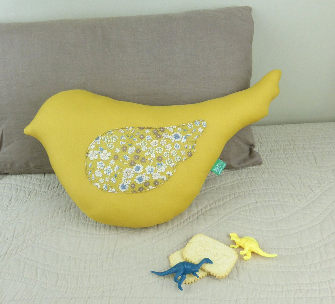 yellow bird pillow