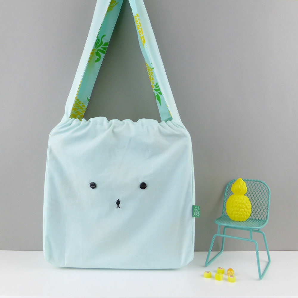 Bunny Rabbit Lunch Bag for Children Handmade Light Pastel Etsy