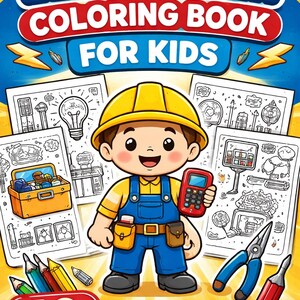 Electrician Coloring Book for Kids – Fun & Educational Printable Coloring Pages | STEM Activity